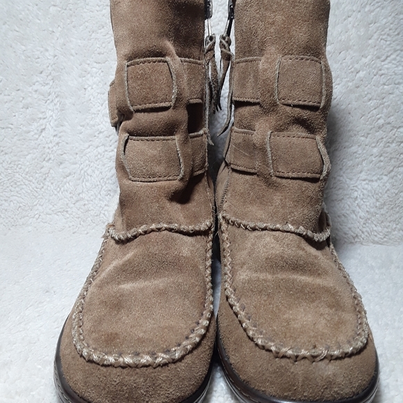 Soft Walk Tan Suede Leather Boots Size 5 - Picture 3 of 12